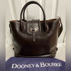 Dooney & Bourke Florentine Toscana Side Zip Satchel in Espresso Brown